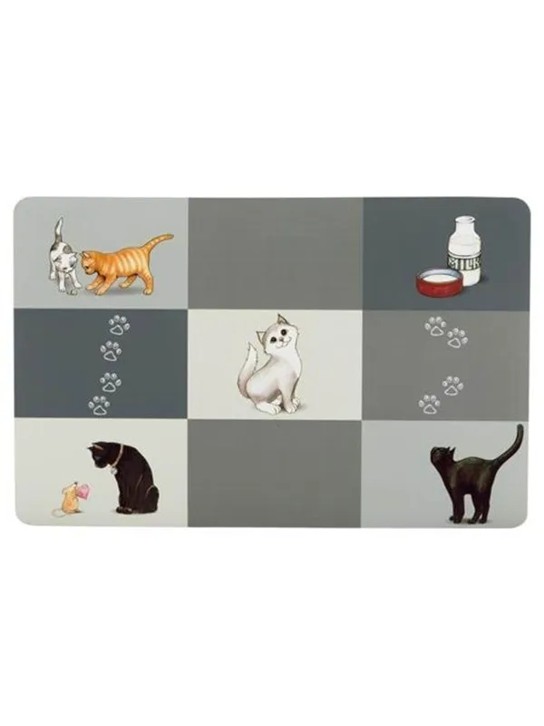 Trixie Place Mat Patchwork Cat 44 × 28 cm grey