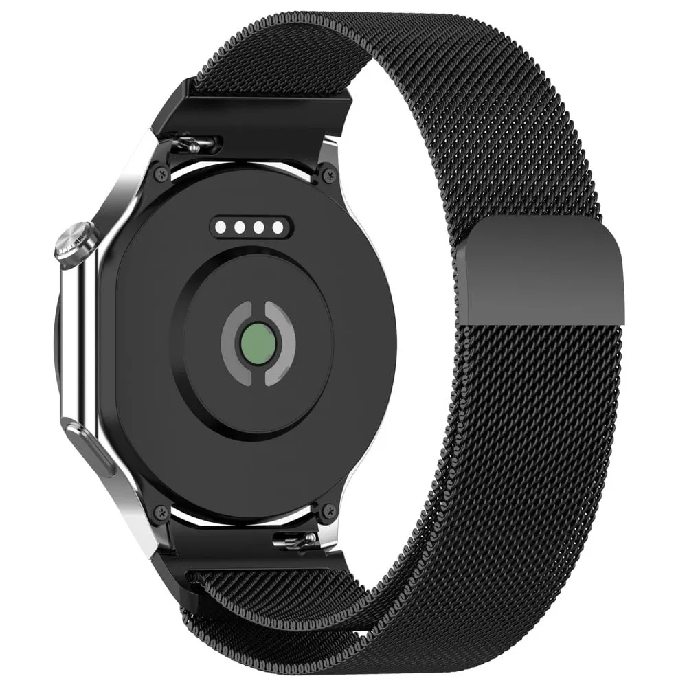 OnePlus Watch 2R / Watch 2 Justerbar metallreim Milanese Mesh Magnetic Watch Band - Svart