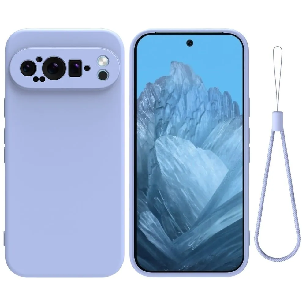 Matt flytende silikondeksel for Google Pixel 9 - Lilla