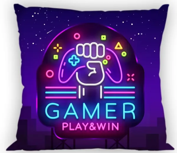 Gamer Neon putetrekk 40x40 cm