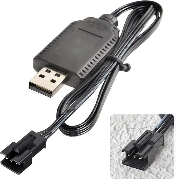 SM-3P-kontakt for 2S 7,4V LiPo-batteri Kompatibel RC-bil / bil / fly / drone USB Universal kabel