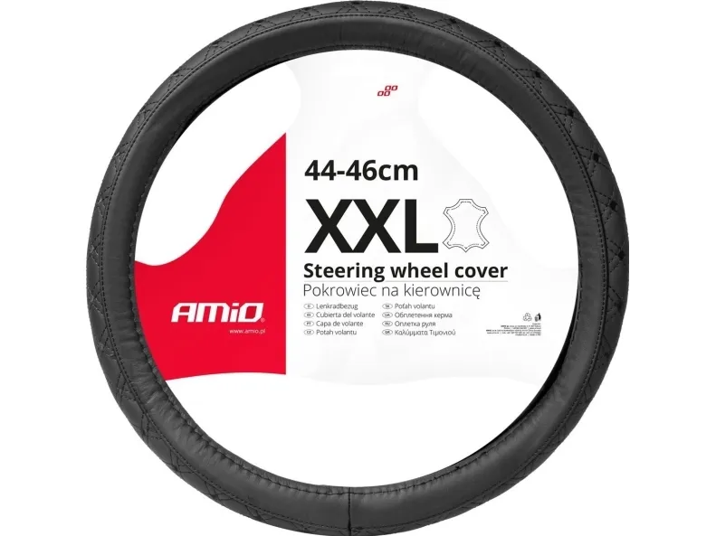 AMiO polstret skinnkappe rattbeskytter XXL 44-46 cm SWC-51-XXL AMIO-03564