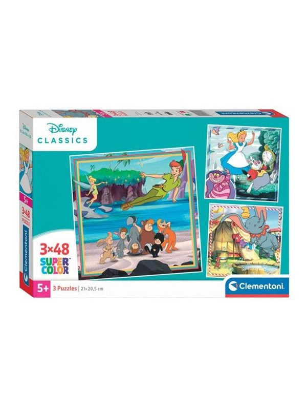 Clementoni Jigsaw Puzzle Super Color Square Disney Classics 3x48pcs. Gulv