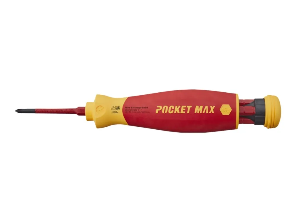 WIHA Skrutrekker med bitmagasin PocketMax® elektrisk 1000Vmed 4 slimBits