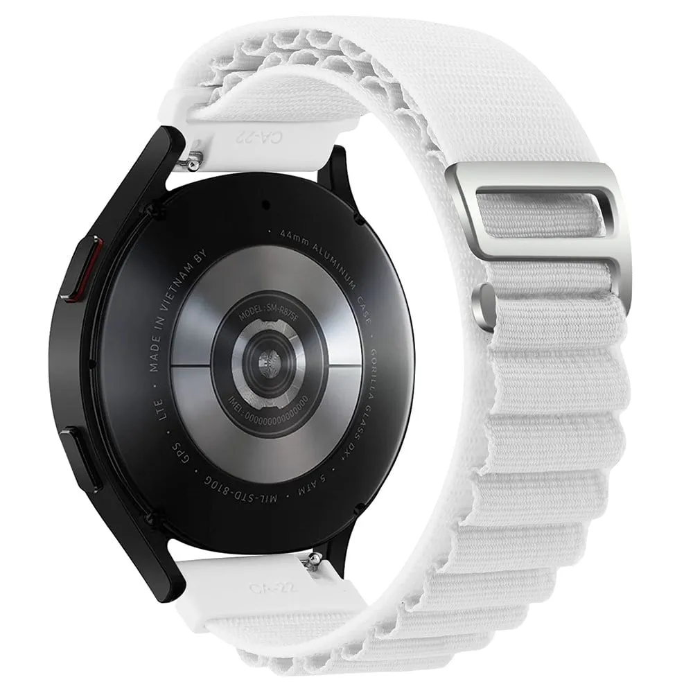KALEBOL KLB-GSNL-001 Huawei Watch GT 4 41 mm / Garmin Venu 3S 18 mm klokkerem Justerbart nylonbånd - Hvit
