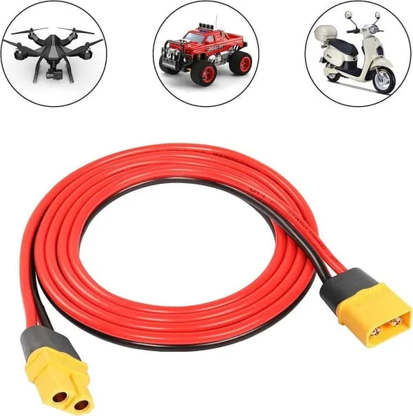 XT60 1.2MT 16AWG XT60 hann til hunnkontakt for RC lipo batteri fjernkontroll FPV drone forlengelseskabel