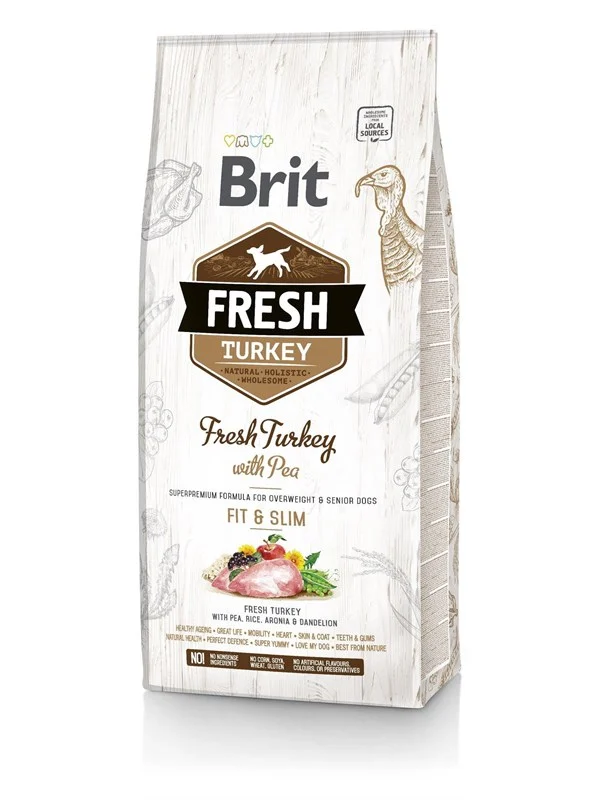 Brit Fresh Turkey & Pea Fit & Slim - Dry dog food Turkey with pea - 12 kg
