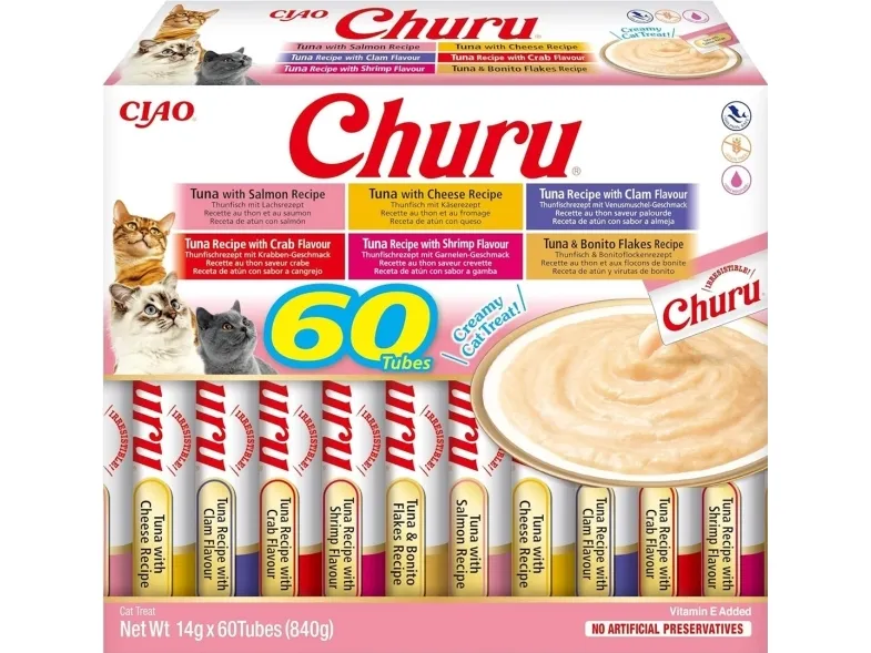 INABA Churu Variety box Tuna - Kattegodbidder - 60 x 14g