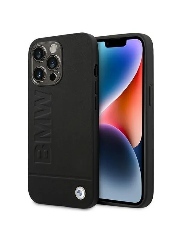 BMW BMHCP14XSLLBK iPhone 14 Pro Max 6.7 "black / black Leather Stamp