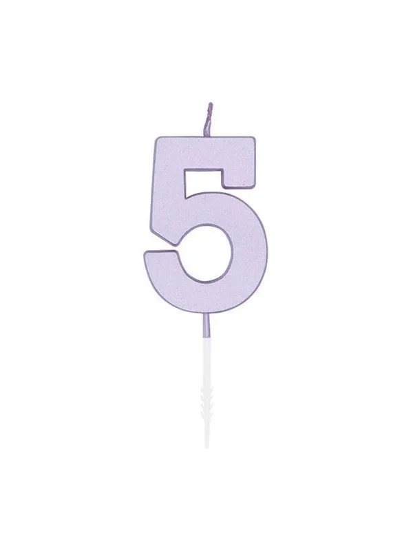 Globos Cake candle 4.5cm Pastel Lilac no. 5
