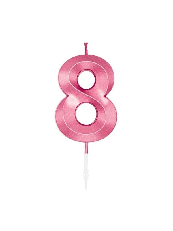 Globos Cake Candle 6cm Metallic Light Pink no. 8