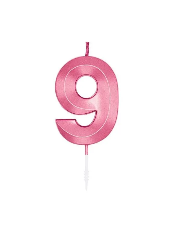 Globos Cake Candle 6cm Metallic Light Pink no. 9
