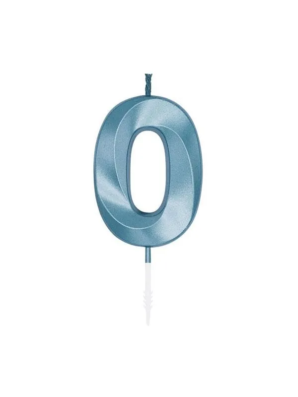 Globos Cake Candle 6cm Metallic Light Blue no. 0