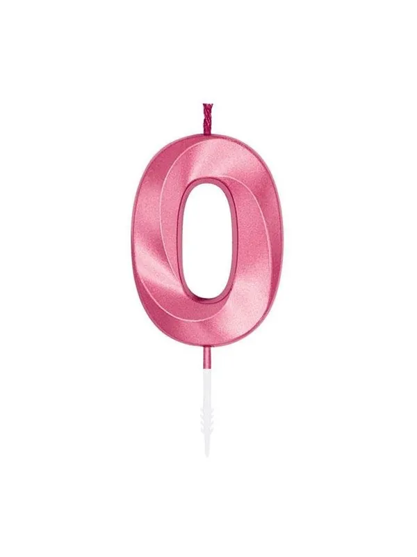 Globos Cake Candle 6cm Metallic Light Pink no. 0