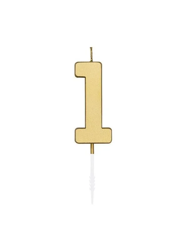 Globos Cake Candle 4.5cm Metallic Gold no. 1