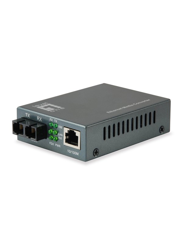 LevelOne FVT-1102 RJ45 to SC Fast Ethernet Media Converter Single-Mode Fiber 1310nm 20km