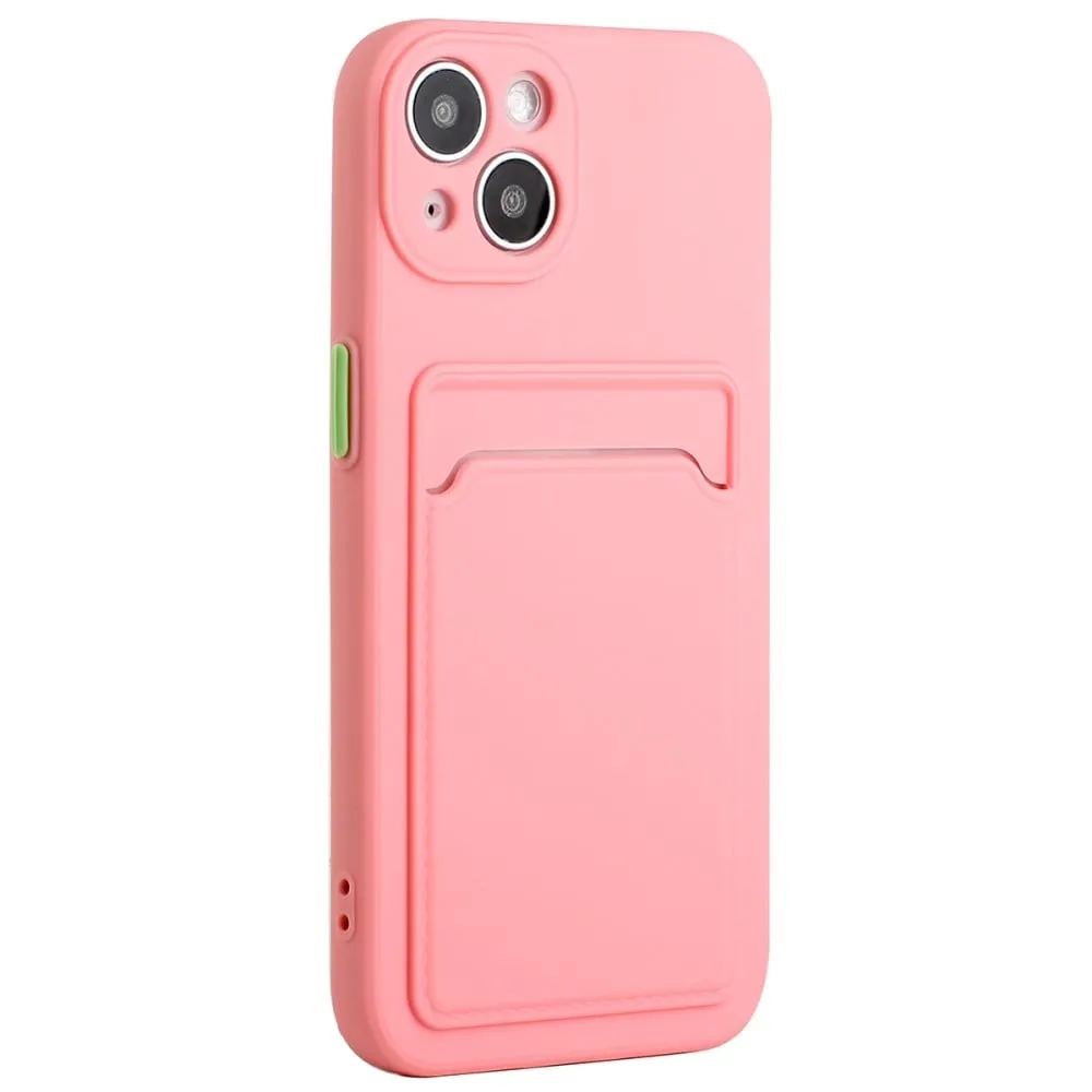 Deksel med Kortholder til iPhone 15 - Rosa