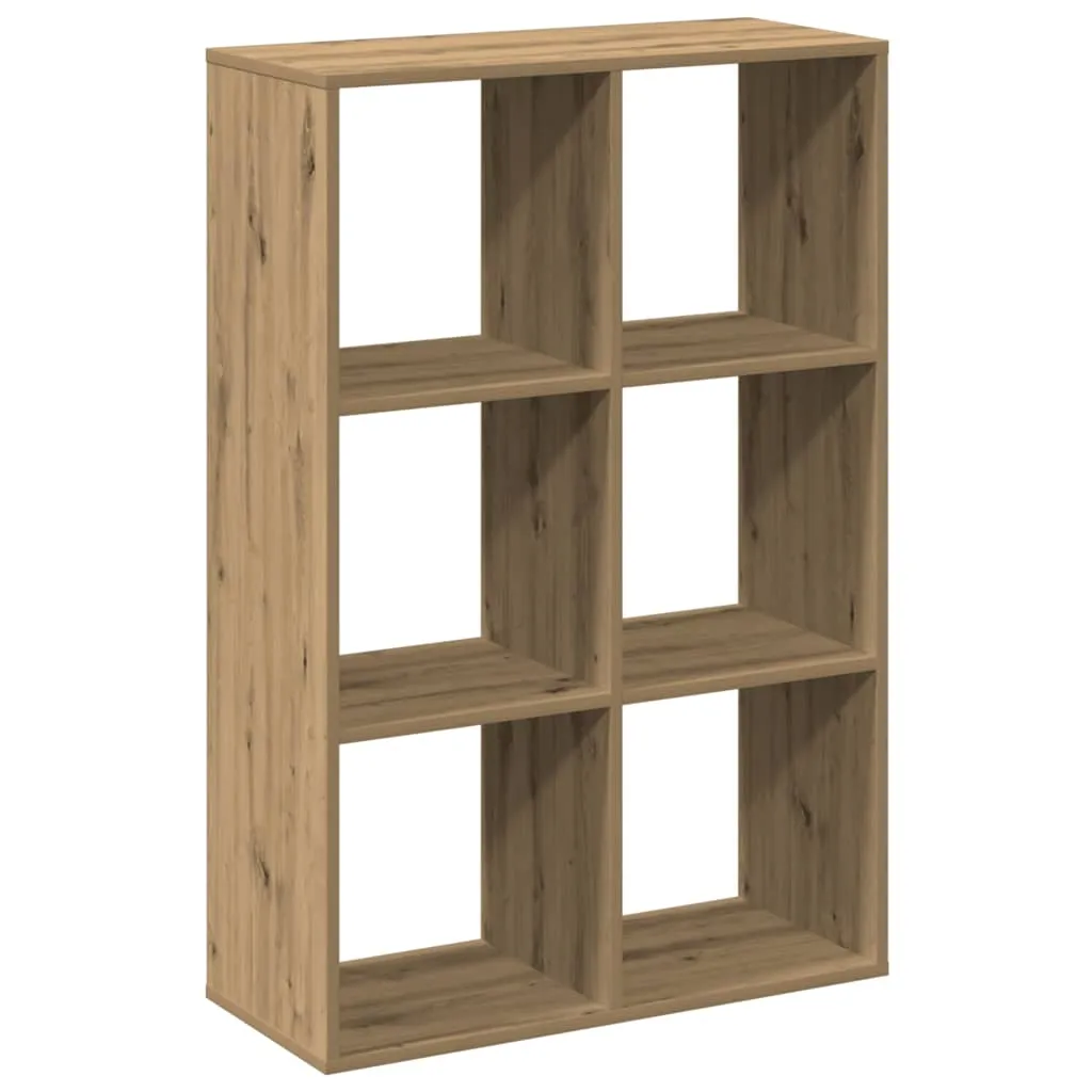 vidaXL Romdeler bokhylle artisan eik 69,5x29x103,5 cm konstruert tre