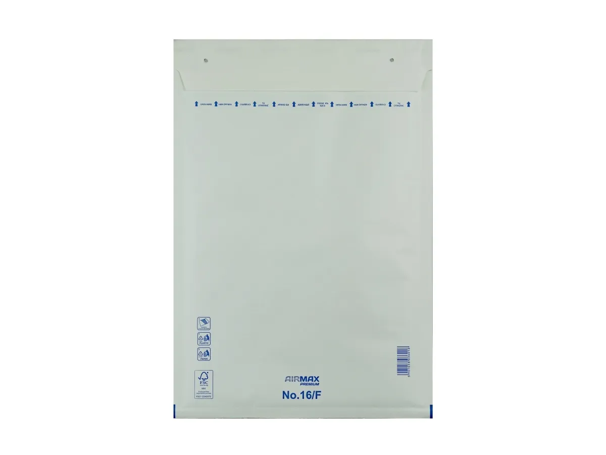 Bobbelkuvert Airmax 16/F W6 240x350 Hvid 100stk