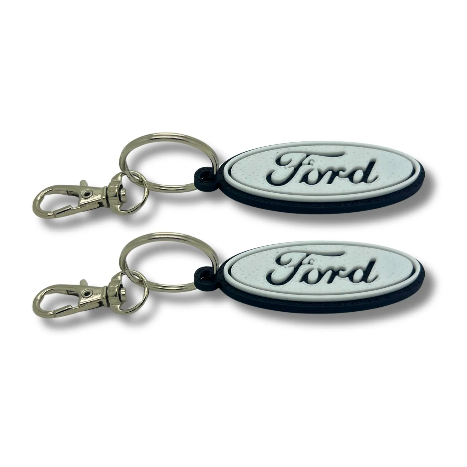 2x Keyring Clip On & Go karabinnøkkelring for Ford