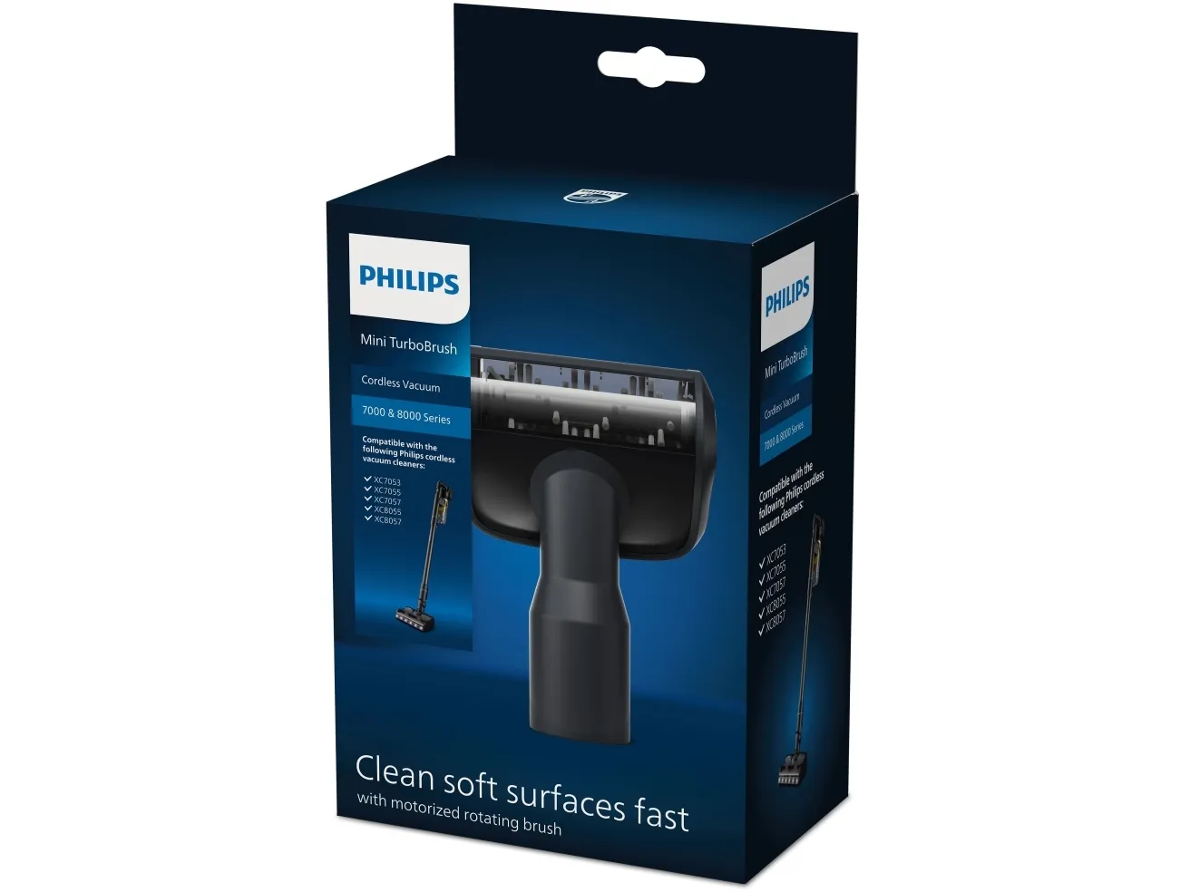 Philips Cordless VC 7000 & 8000 Series XV1684/01 Mini-turbobørste, Børste, Støvsuger med stang, Svart, Philips, XC6552, XC6553, XC6557, XC7053, XC7...