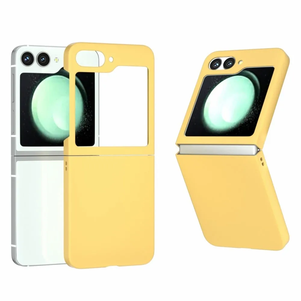 For Samsung Galaxy Z Flip6 5G Etui Skin-feel Hard PC beskyttende telefondeksel - Gul