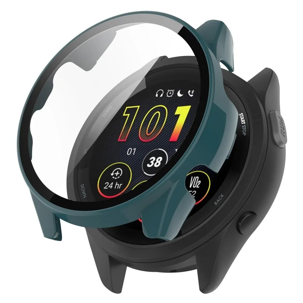 Garmin Forerunner 265 deksel med skjermbeskytter i herdet glass - Svartgrønn
