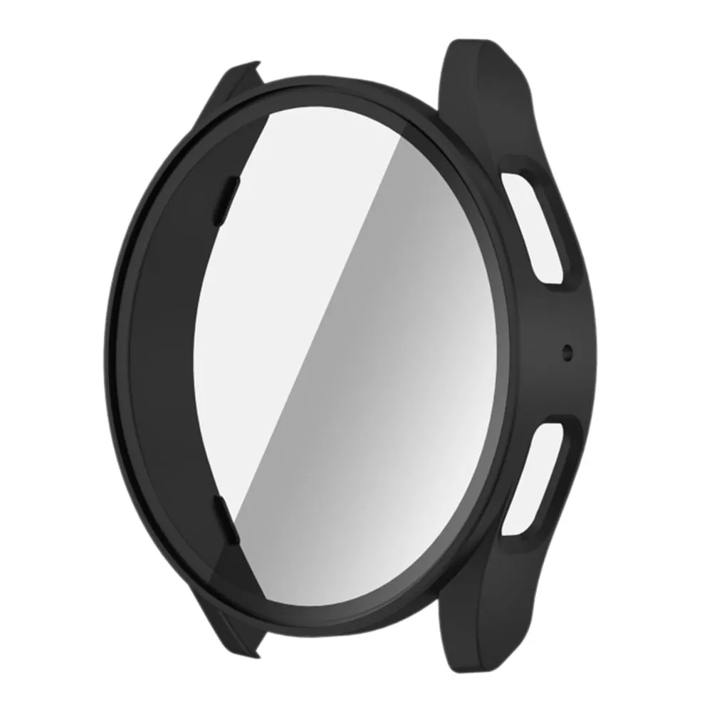 Samsung Galaxy Watch7 40 mm klokkeveske støtsikker ramme med skjermfilm i herdet glass - Svart