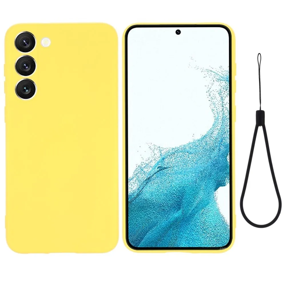 Matt flytende silikondeksel for Samsung Galaxy S23 Plus - Gul