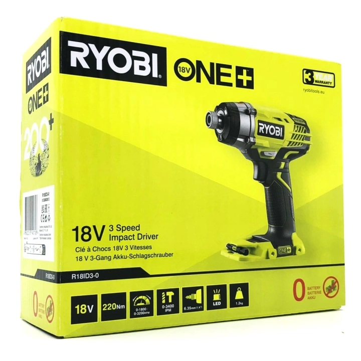 Ryobi One+ R18ID3-0 Slagborrmaskin utan batteri Utan batteri Utan batteri Utan batteri 1/4