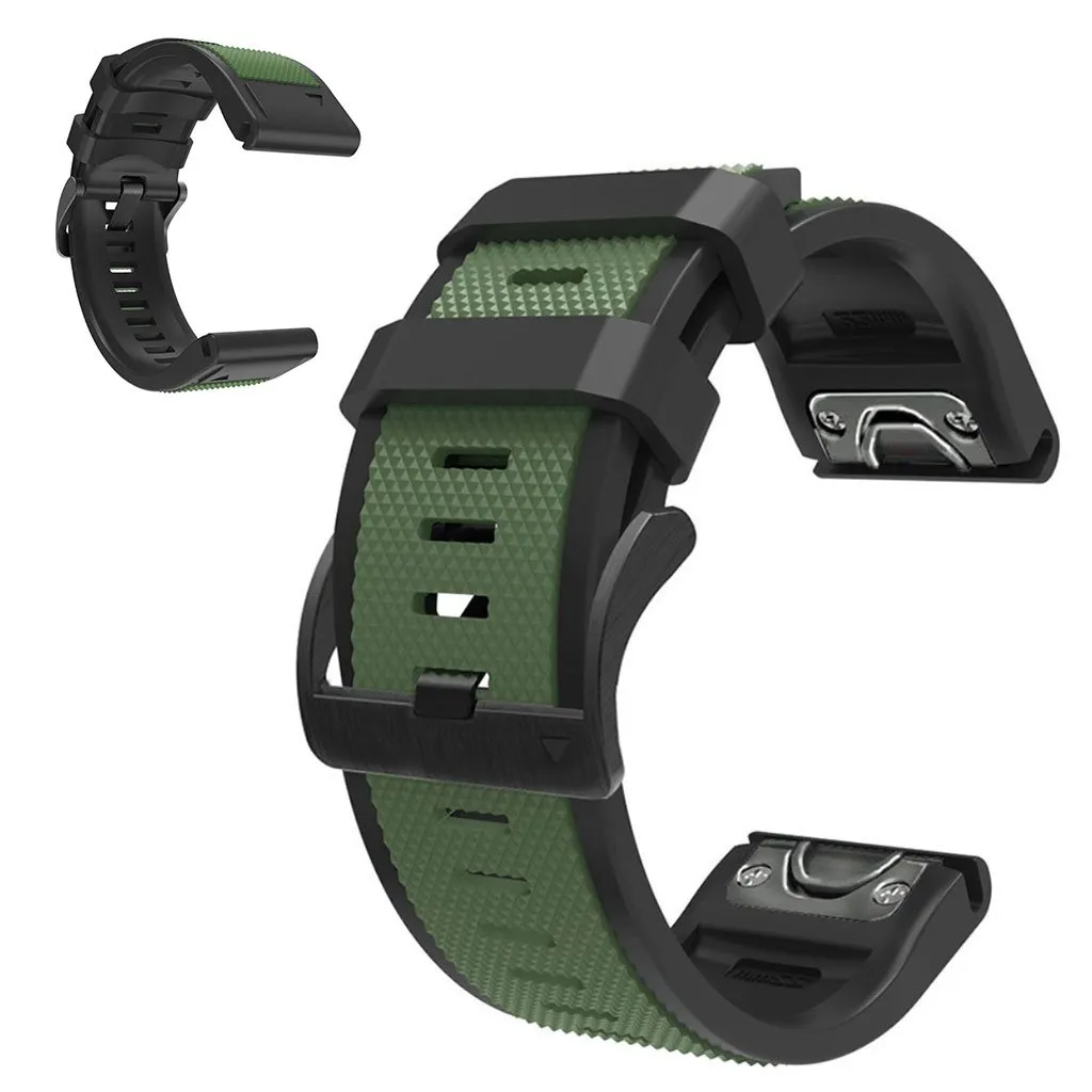22 mm tofarget klokkerem til Garmin-klokke - Militærgrønn / Svart