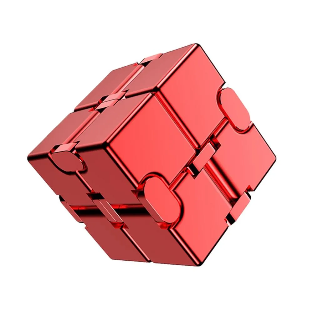 Fidget Spinner Relaxation Infinite Cube Metal Flip Cube Rød