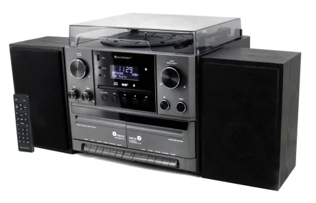 Soundmaster Stereoanlegg MCD5600 med DAB+/FM-radio, CD/MP3, platespiller, dobbel kassett, USB, Bluetooth