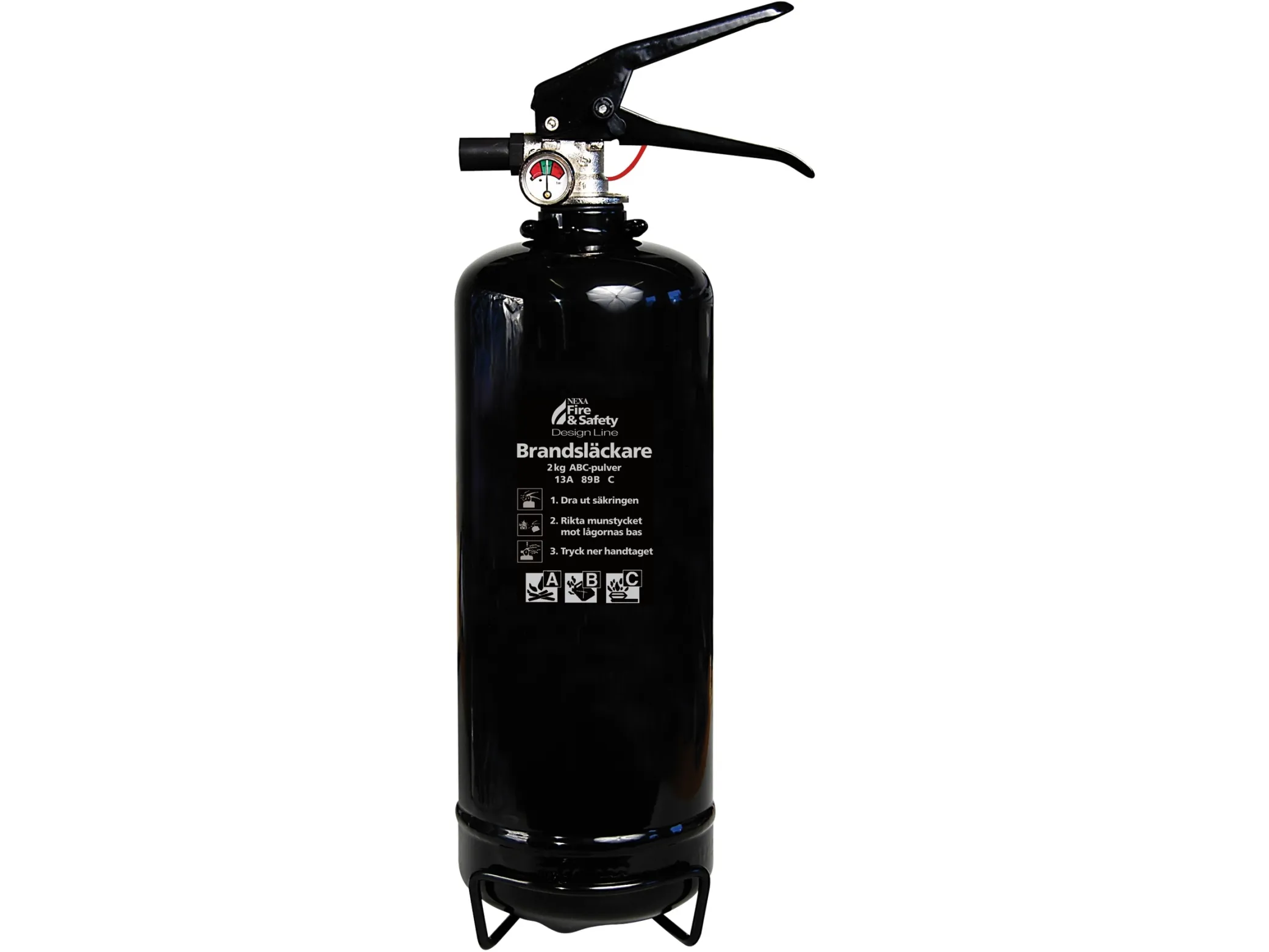 Nexa brannslukningsapparat, 2 kg ABC-pulver (svart)