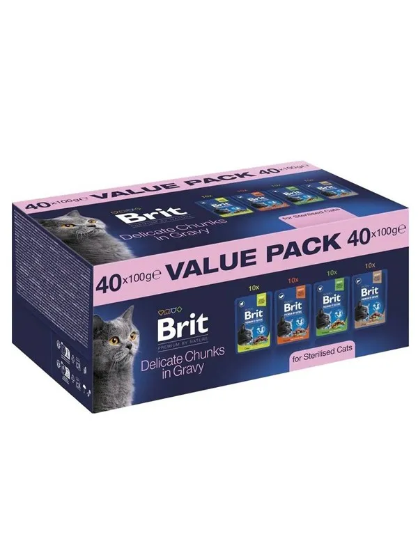 Brit Value pack Sterilised cat mokra karma dla kot