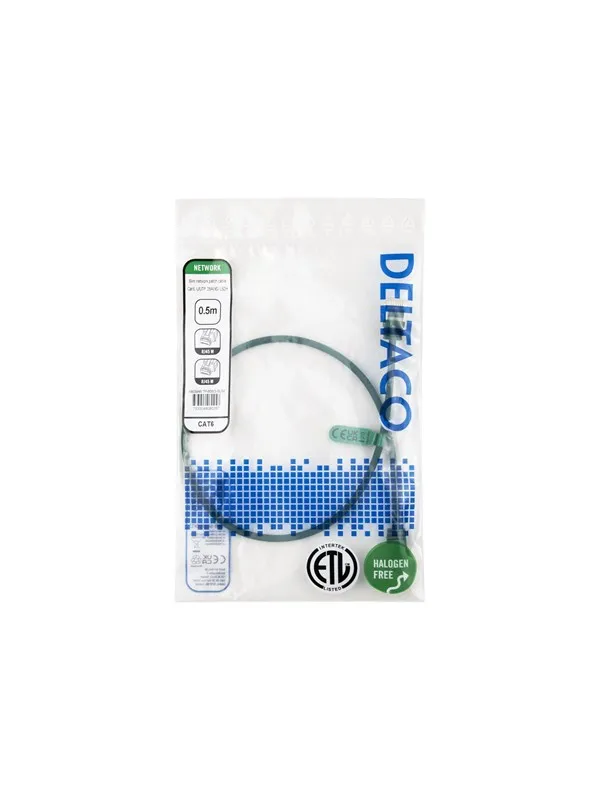 Deltaco patch cable - 0.5 m - green - Grønn