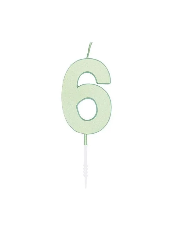 Globos Cake candle 4.5cm Pastel Mint no. 6