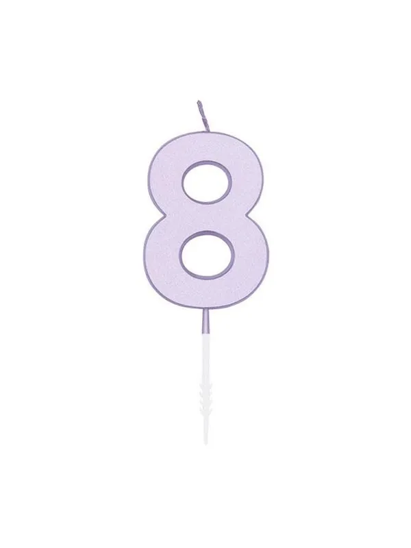Globos Cake candle 4.5cm Pastel Lilac no. 8