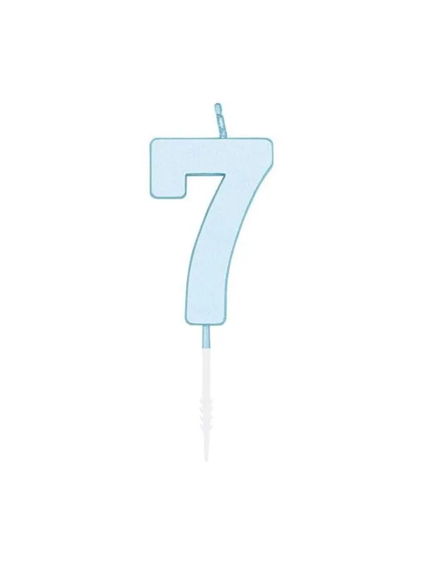Globos Cake candle 4.5cm Pastel Blue no. 7