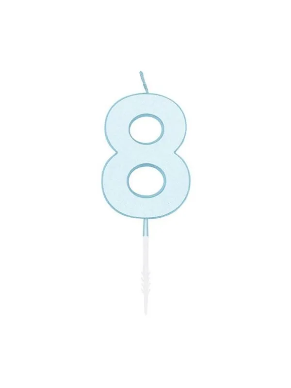 Globos Cake candle 4.5cm Pastel Blue no. 8
