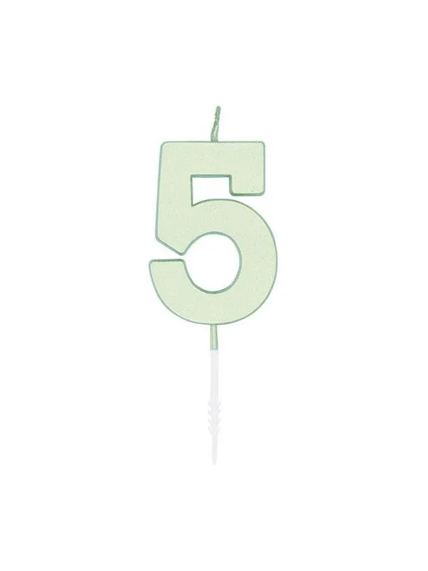 Globos Cake candle 4.5cm Pastel Mint no. 5