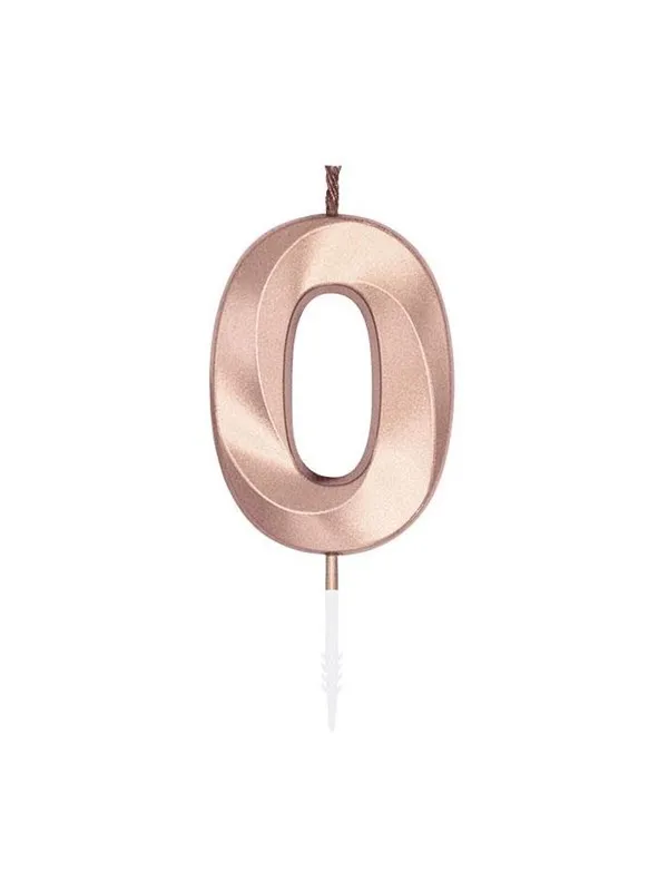 Globos Cake Candle 6cm Metallic Rose Gold no. 0