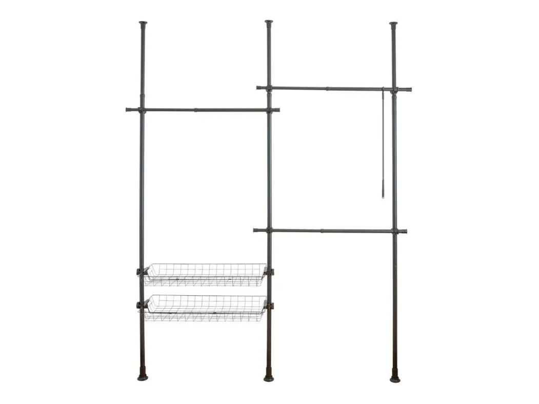 Wenko HERKULES BASIC teleskopgarderobesystem, dobbel, sort, WENKO