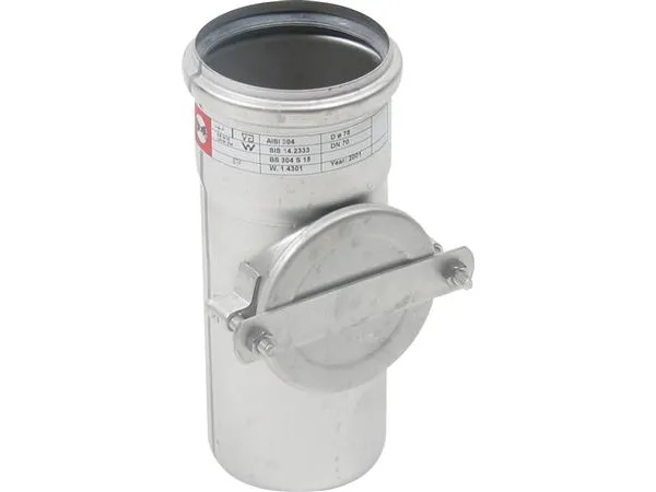 75 mm Rør med renseadgang rustfri AISI304/EN1.4301 Blücher