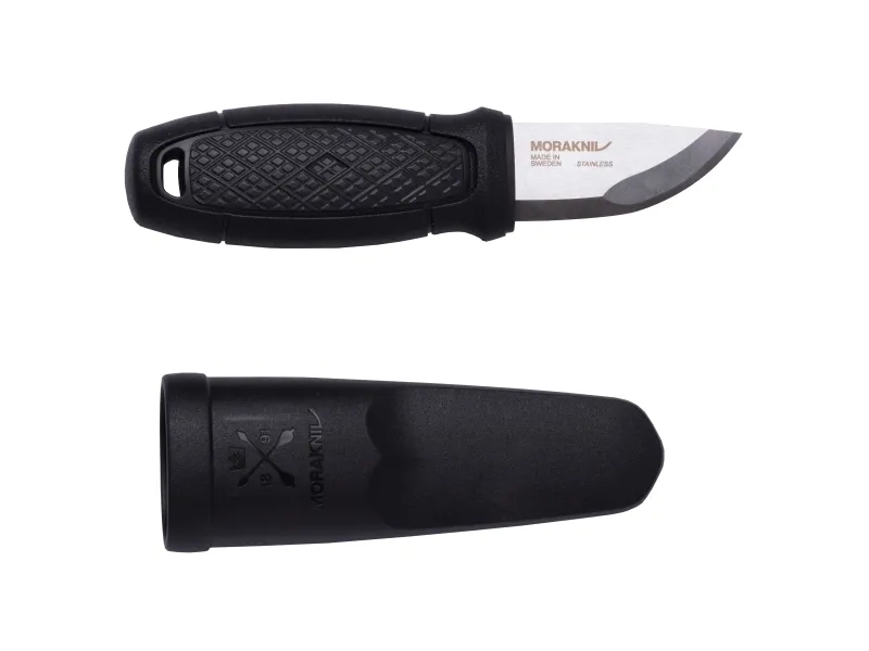 Morakniv Eldris, Single/enkelt, Jaktkniv, Drop punkt, Rustfritt stål, Termoplastisk elastomer (TPE), Sort