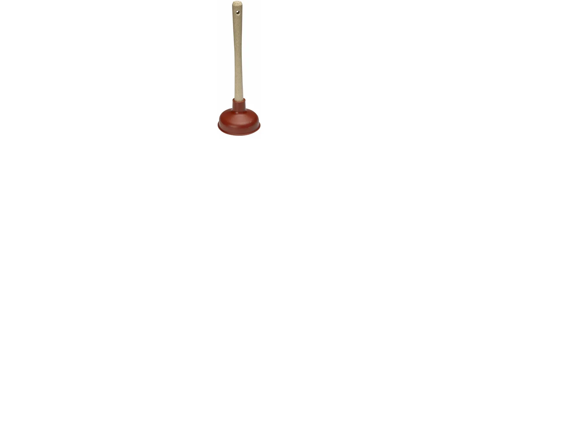 Vaskesuger, Vikan Vacuum cleaner for drain, rød/træ 135mmx410mm Ø 135mm