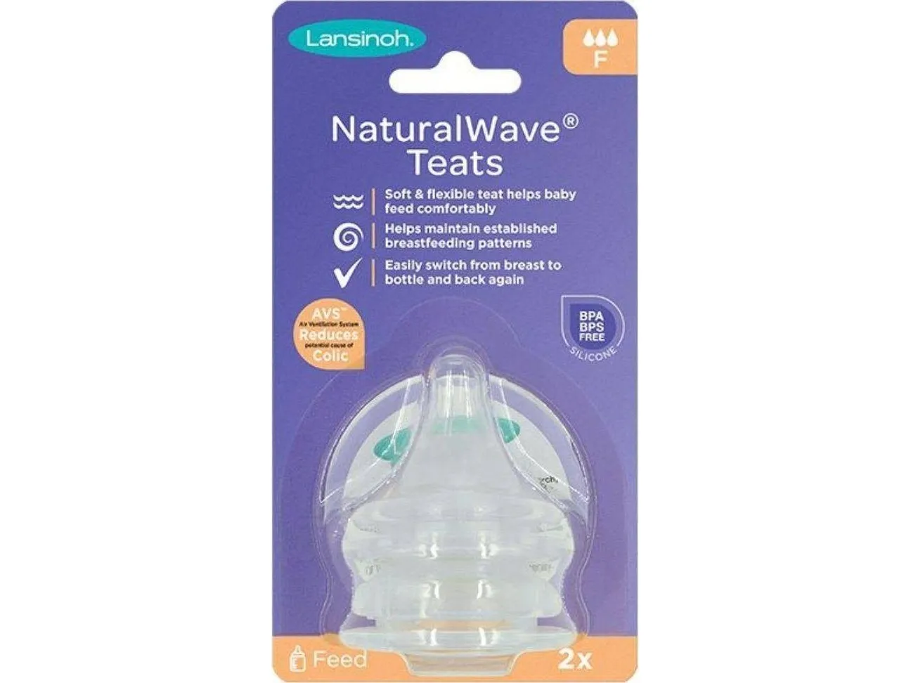 LANSINOH NaturalWave smokker fast flow, 2 stk.