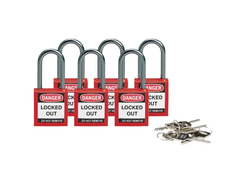 Brady 814126, Tradisjonell, Nøkkellås, Bruk flere nøkler, Rød, Aluminium, U-formet