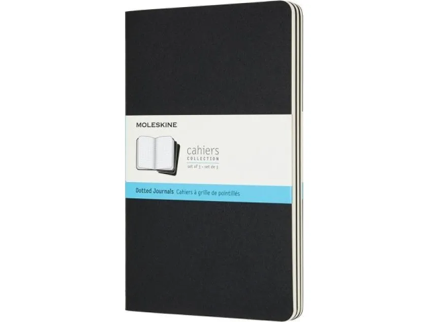 Moleskine 3 MOLESKINE Cahier Journals L (13x21cm) prikket, 80 sider, svart