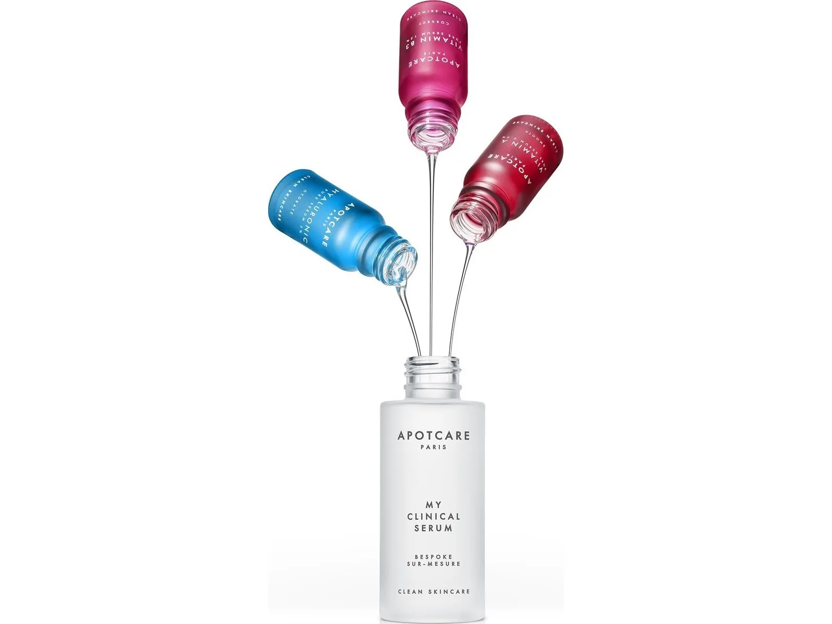 Apot.Care My Clinical Serum-sett Vitamin B3 + Vitamin A + Hyaluronsyre, anti-rynker, mot rødhet 10 ml + 10 ml + 10 ml